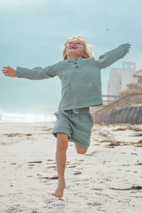 SS Boy's Bottoms Knox Shorts (soft teal muslin)