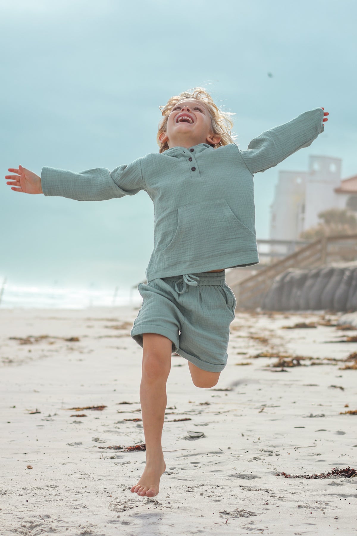 SS Boy's Bottoms Knox Shorts (soft teal muslin)