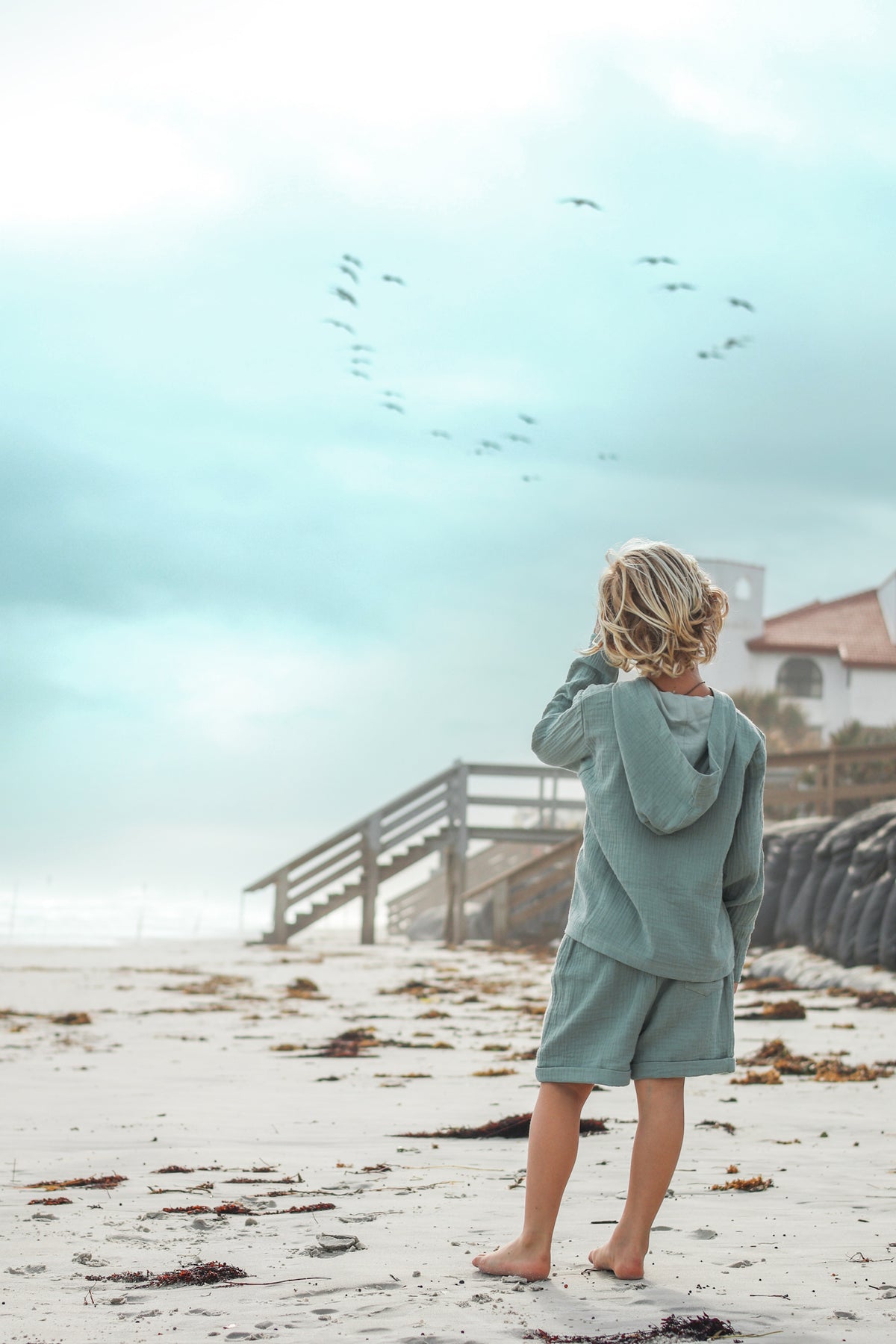 SS Boy's Bottoms Knox Shorts (soft teal muslin)