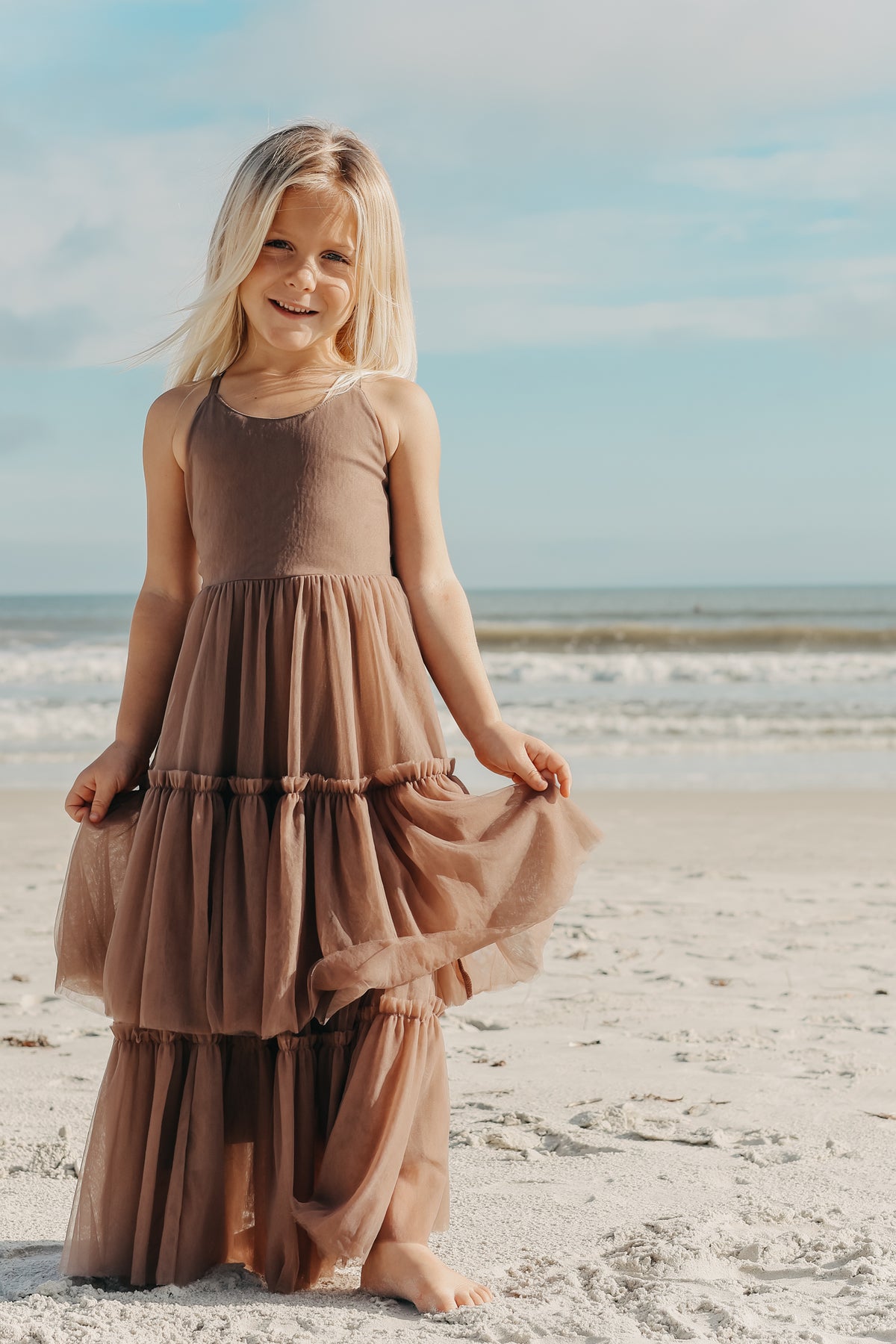 SS Girl's Dress Wendy Dress (mocha tulle)