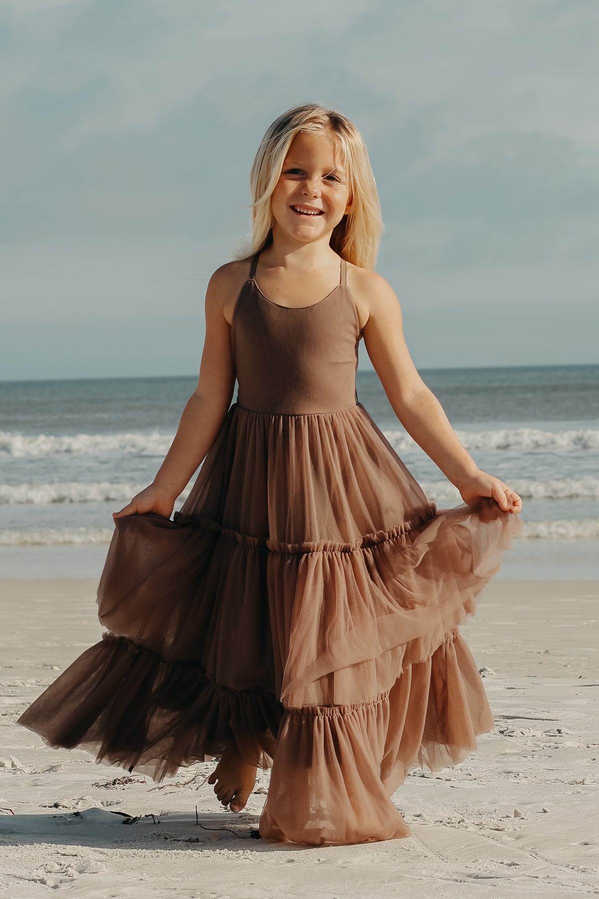SS Girl's Dress Wendy Dress (mocha tulle)