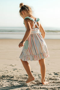 LB Girl's Dress Bree Crossback Dress (color stripes) FINAL SALE