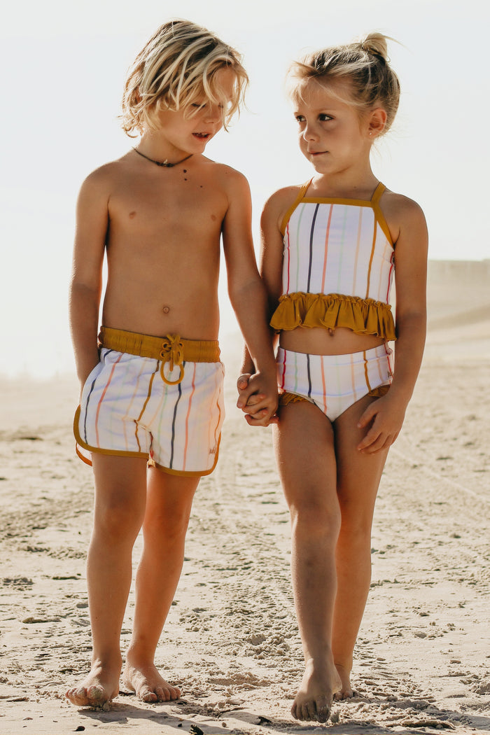 LB Girl's Swim Tankini Set (color stripes)