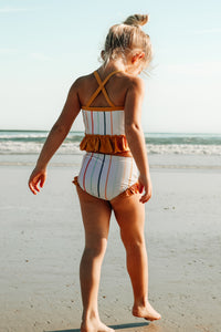 LB Girl's Swim Tankini Set (color stripes)