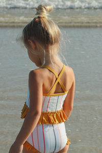 LB Girl's Swim Tankini Set (color stripes)