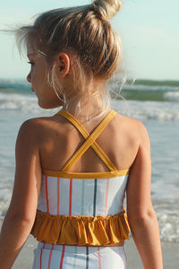 LB Girl's Swim Tankini Set (color stripes)