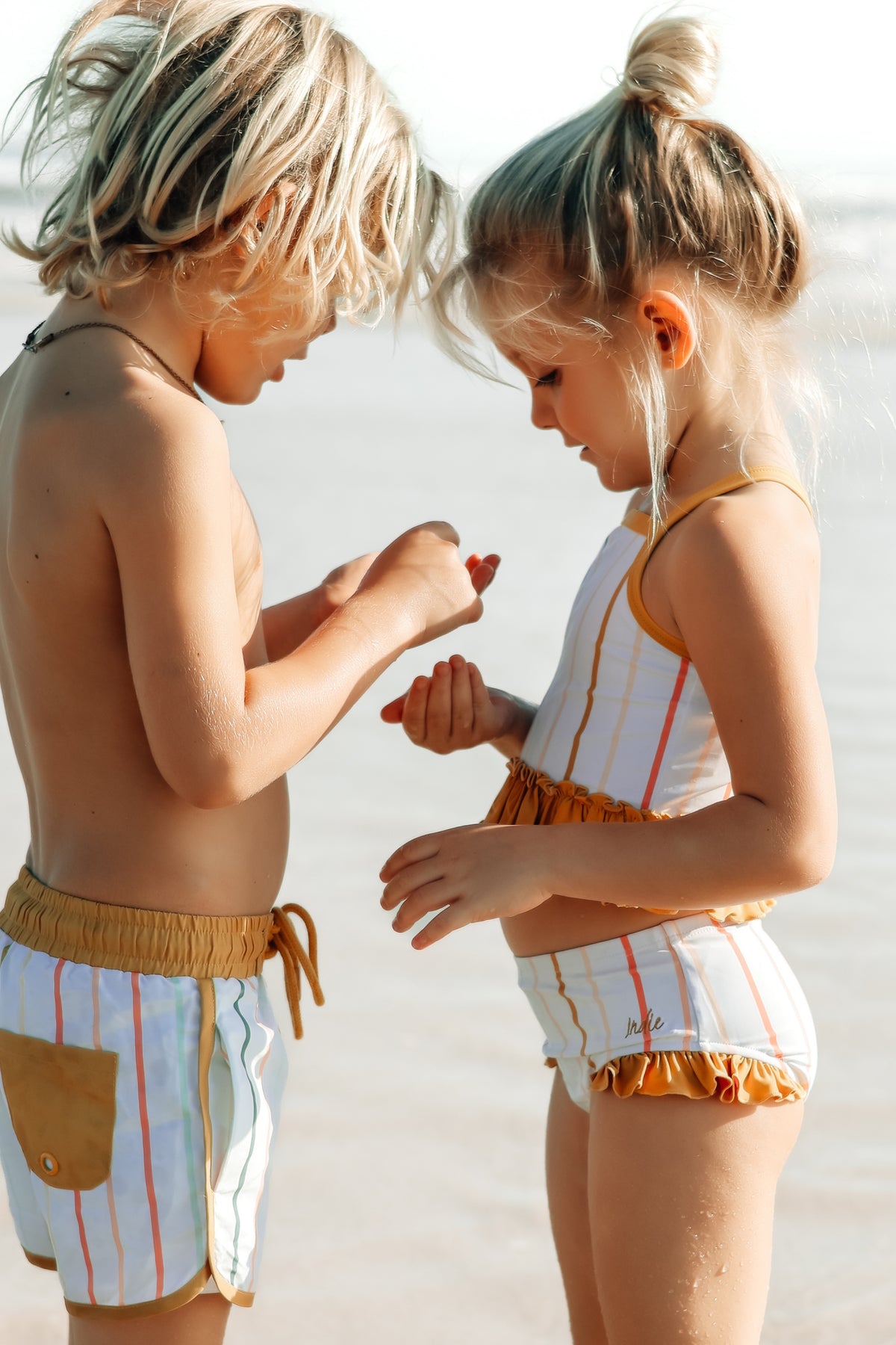 LB Girl's Swim Tankini Set (color stripes)