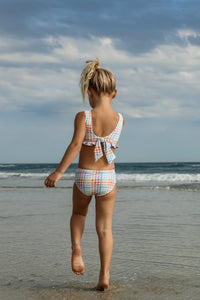 LB Girl's Swim Scoopback Set (plaid)