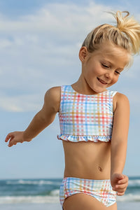 LB Girl's Swim Scoopback Set (plaid)