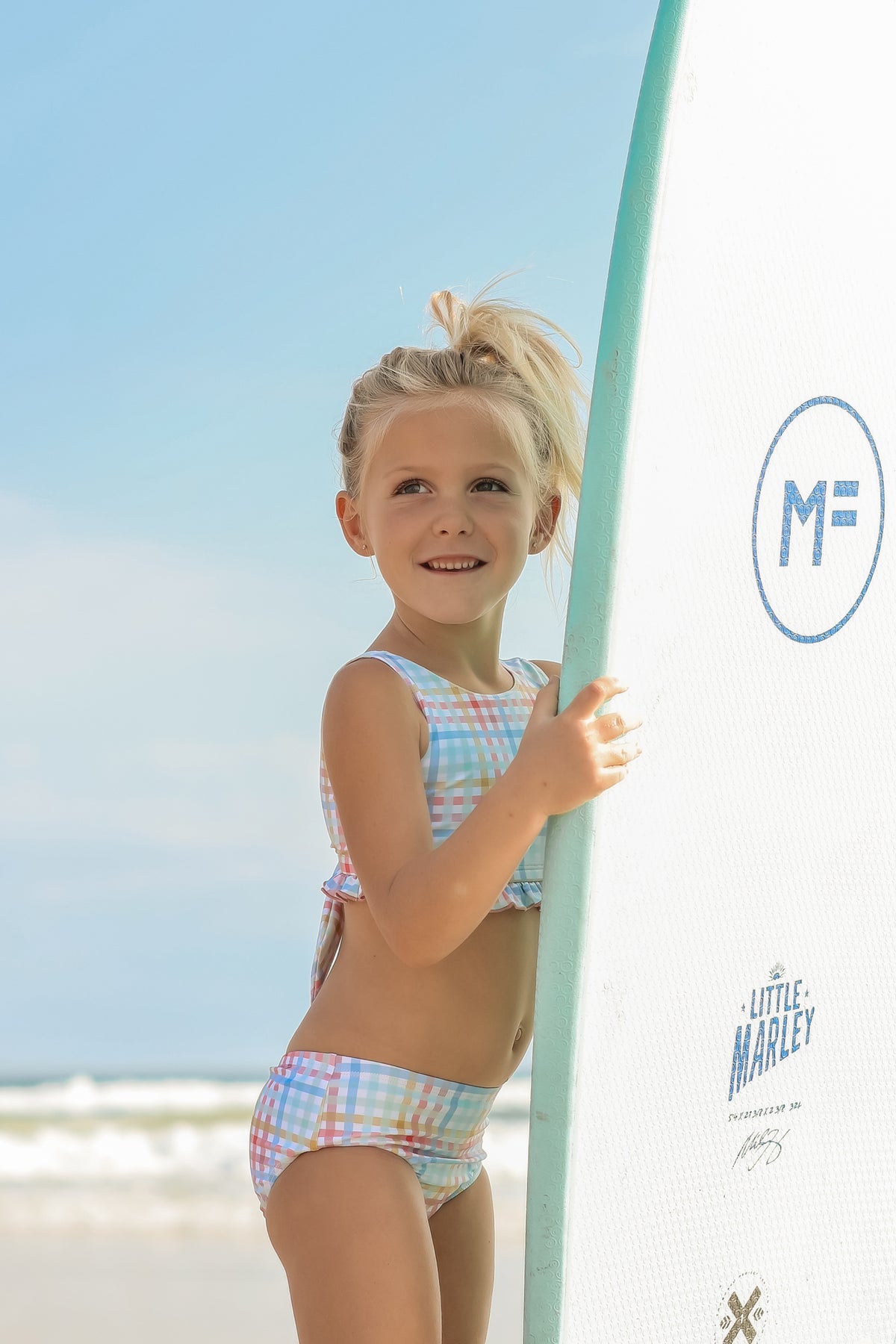 LB Girl's Swim Scoopback Set (plaid)