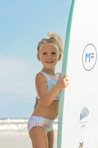 LB Girl's Swim Scoopback Set (plaid)