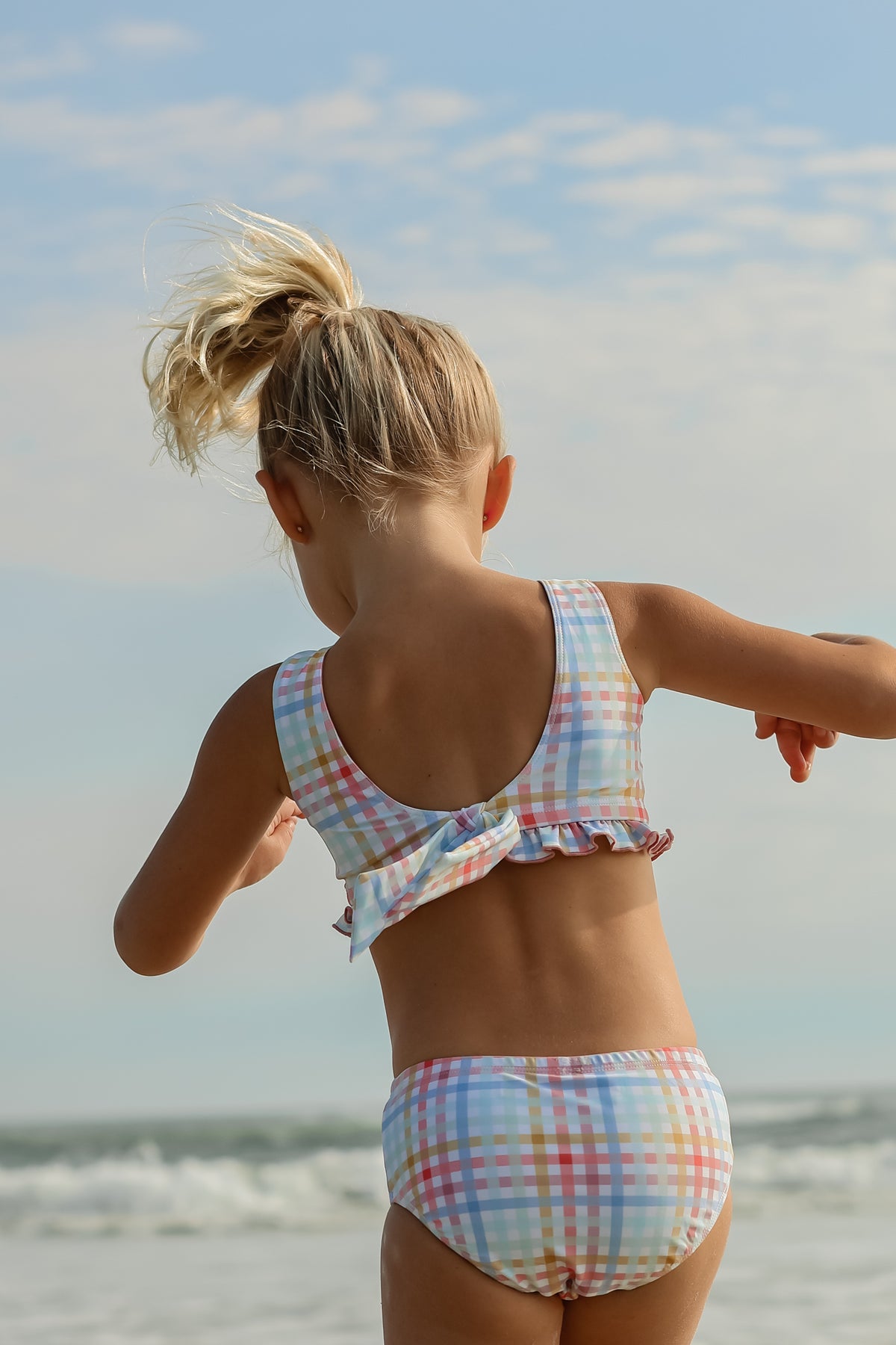 LB Girl's Swim Scoopback Set (plaid)