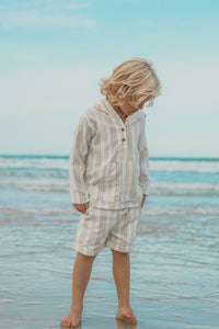 SS Boy's Bottoms Knox Shorts (desert stripe linen)