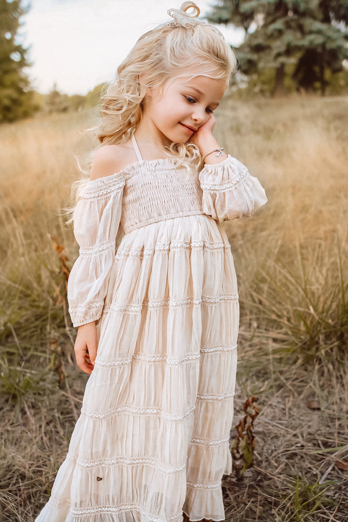 SS Girl's Dress Pippa Maxi (natural chiffon)