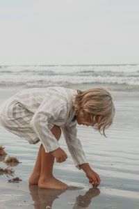 SS Boy's Top Knox Hoodie (desert stripe linen)