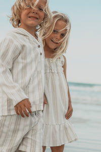 SS Boy's Top Knox Hoodie (desert stripe linen)
