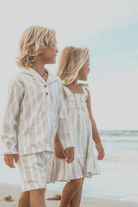 SS Boy's Bottoms Knox Shorts (desert stripe linen)