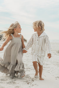 SS Boy's Top Knox Hoodie (desert stripe linen)