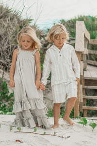SS Boy's Bottoms Knox Shorts (desert stripe linen)