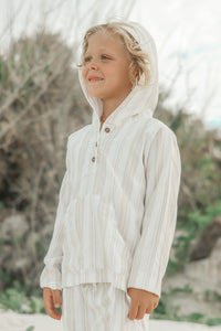 SS Boy's Top Knox Hoodie (desert stripe linen)