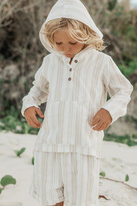 SS Boy's Top Knox Hoodie (desert stripe linen)
