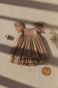 SS Girl's Dress Fawn Dress (mocha tulle)