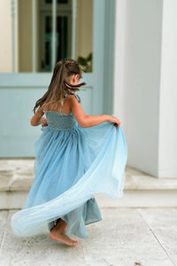 SS Girl's Dress Isa Maxi (blue ombre tulle)