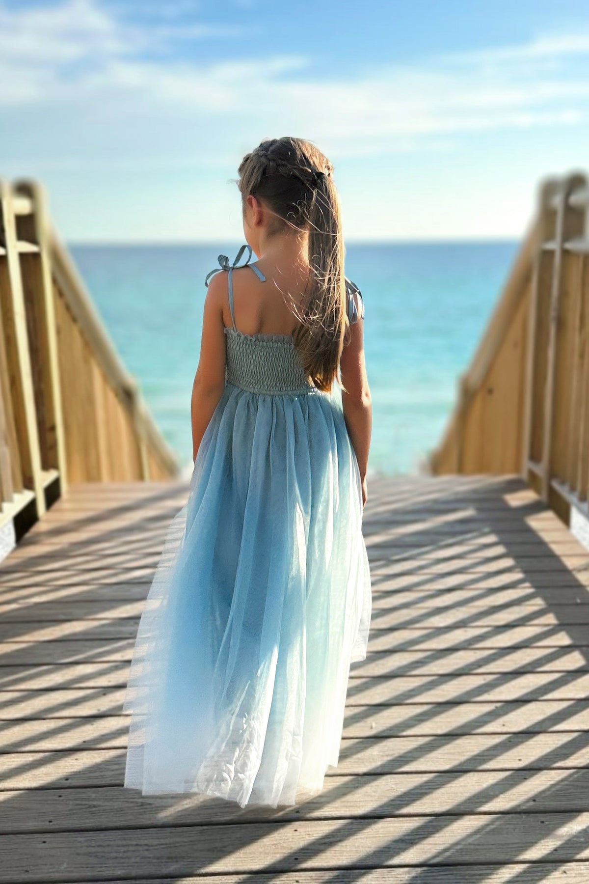 SS Girl's Dress Isa Maxi (blue ombre tulle)