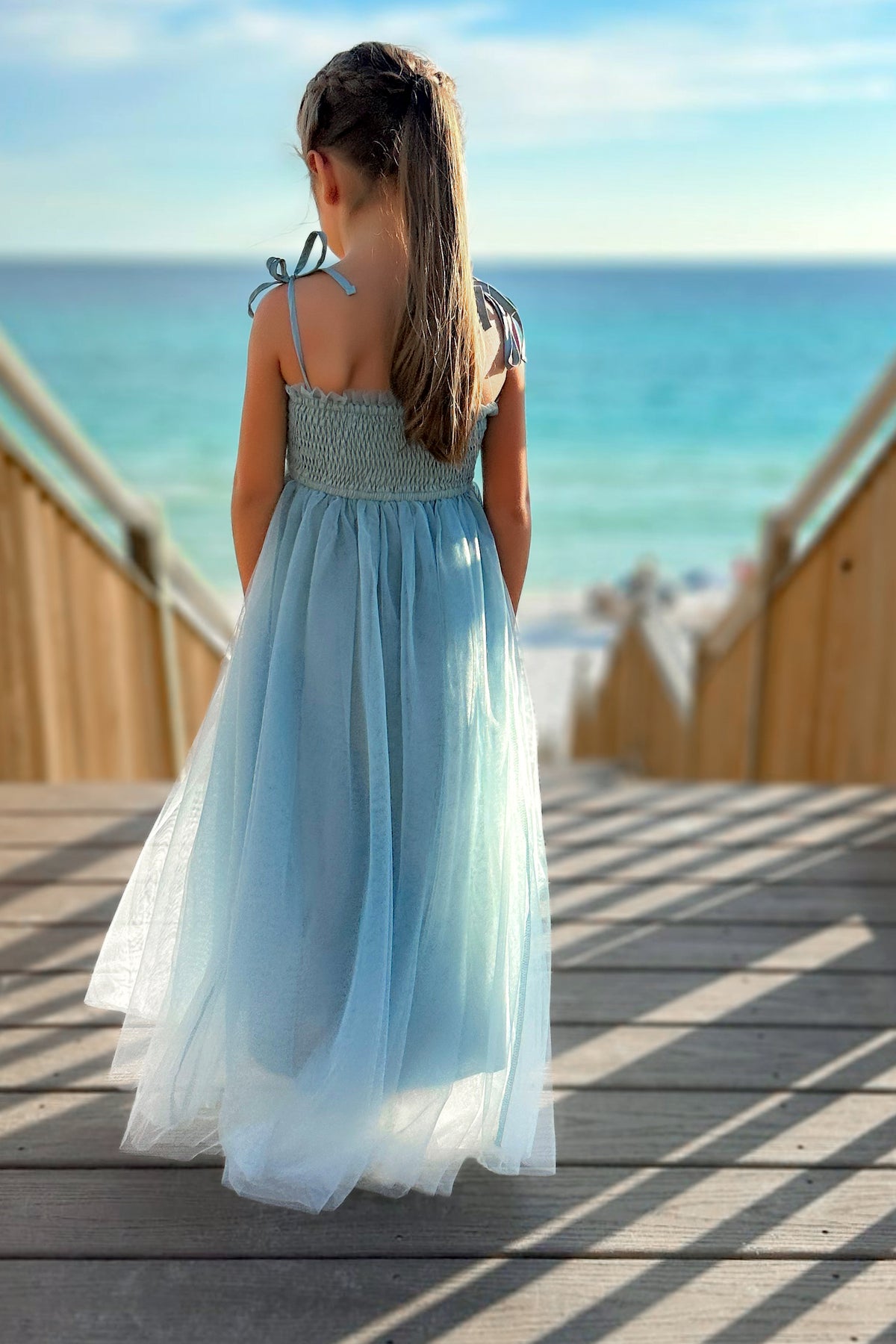 SS Girl's Dress Isa Maxi (blue ombre tulle)