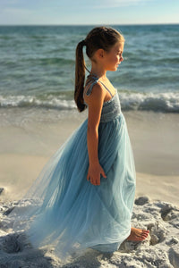 SS Girl's Dress Isa Maxi (blue ombre tulle)