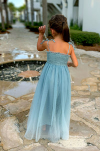 SS Girl's Dress Isa Maxi (blue ombre tulle)