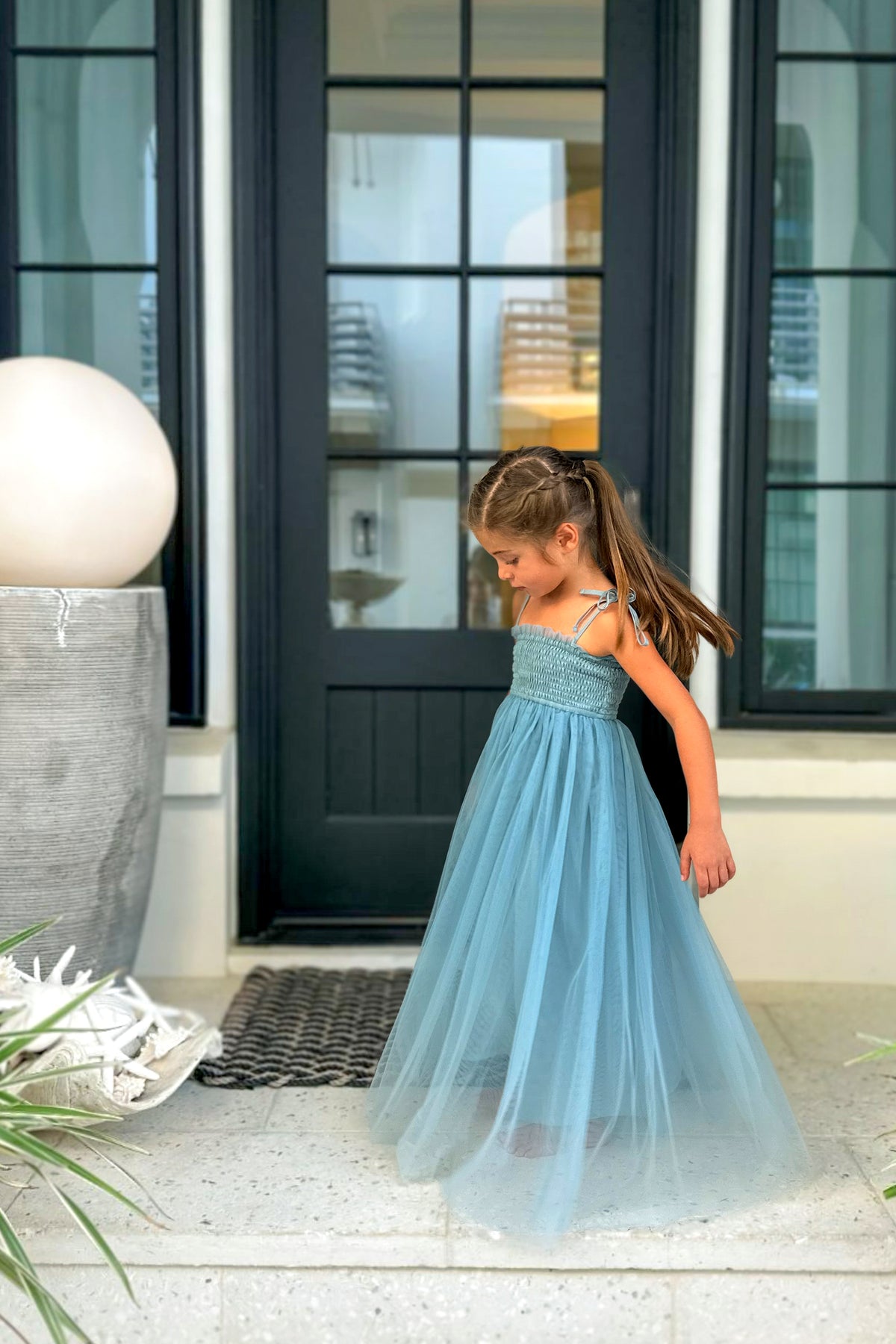 SS Girl's Dress Isa Maxi (blue ombre tulle)