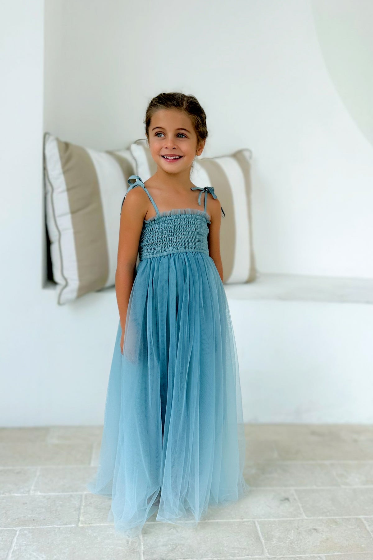 SS Girl's Dress Isa Maxi (blue ombre tulle)