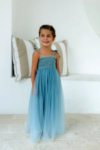 SS Girl's Dress Isa Maxi (blue ombre tulle)