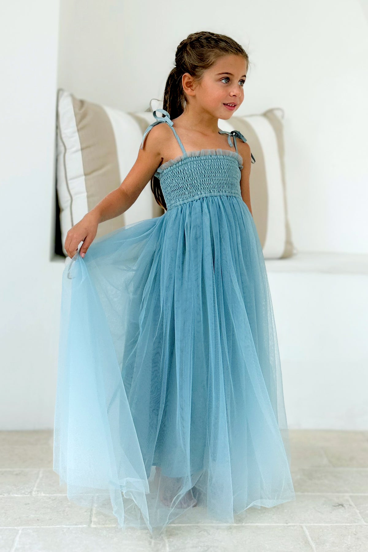 SS Girl's Dress Isa Maxi (blue ombre tulle)