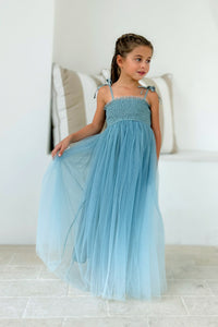 SS Girl's Dress Isa Maxi (blue ombre tulle)