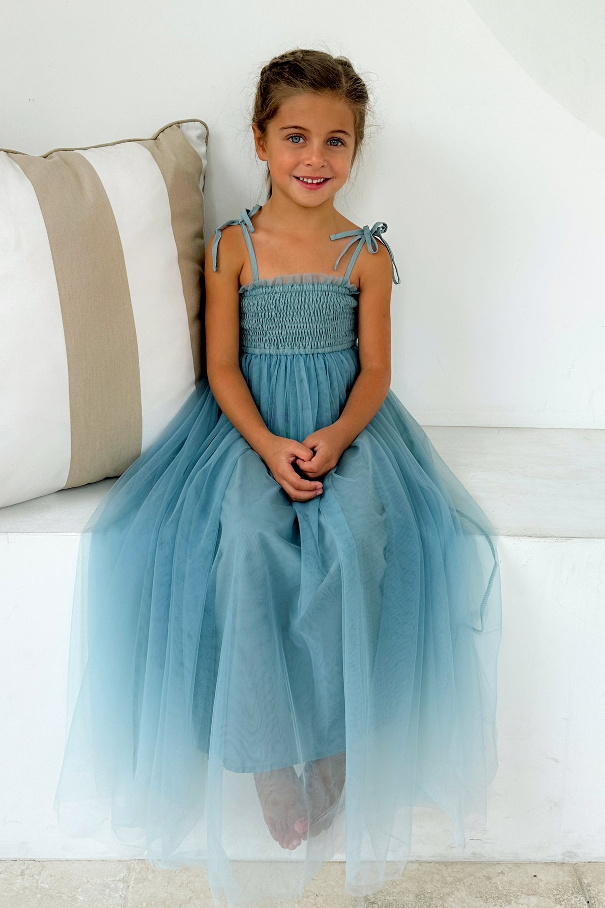 SS Girl's Dress Isa Maxi (blue ombre tulle)