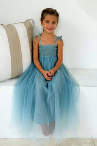 SS Girl's Dress Isa Maxi (blue ombre tulle)