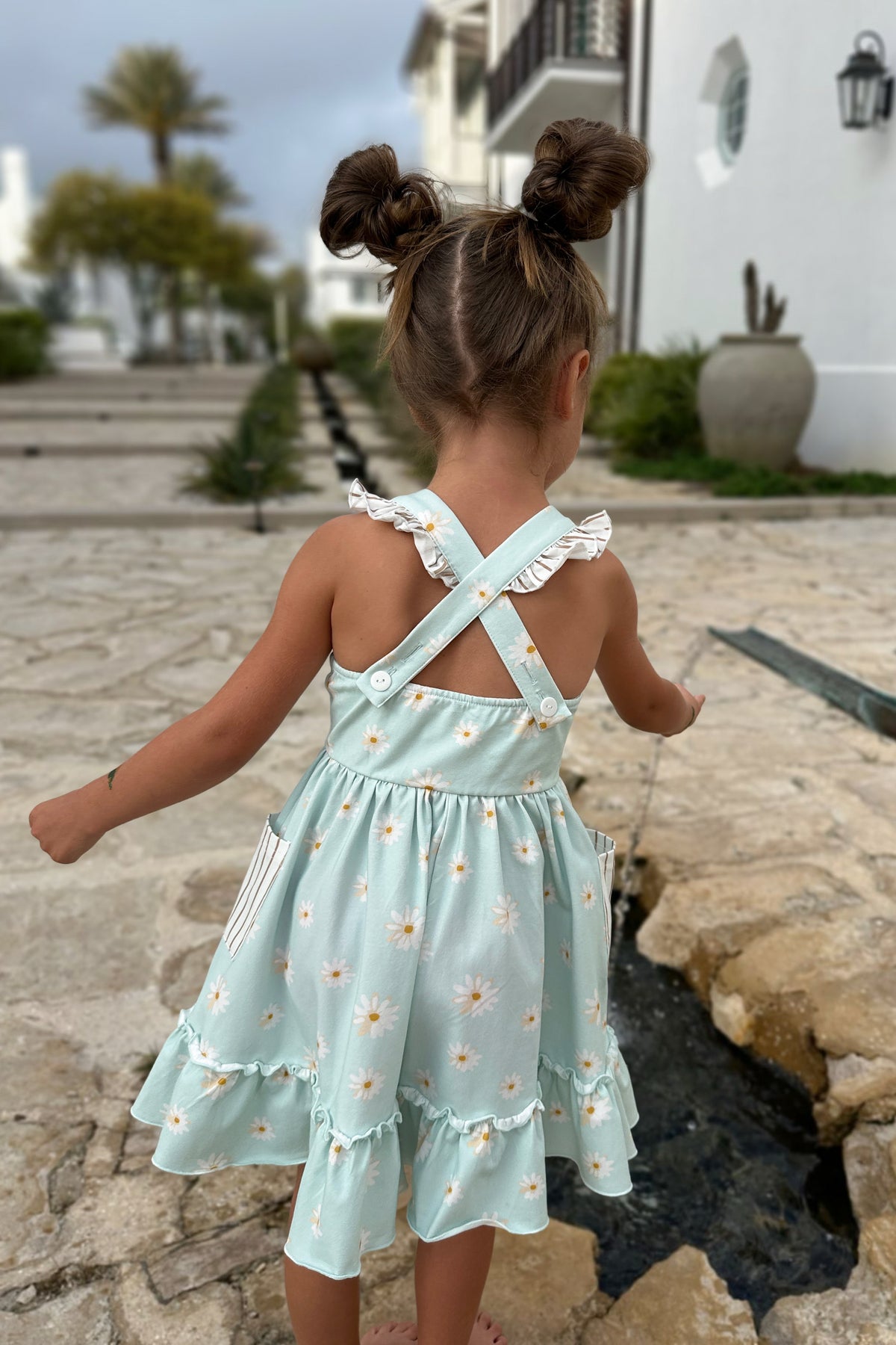 LB Girl's Dress Bree Crossback Dress (daisy) FINAL SALE