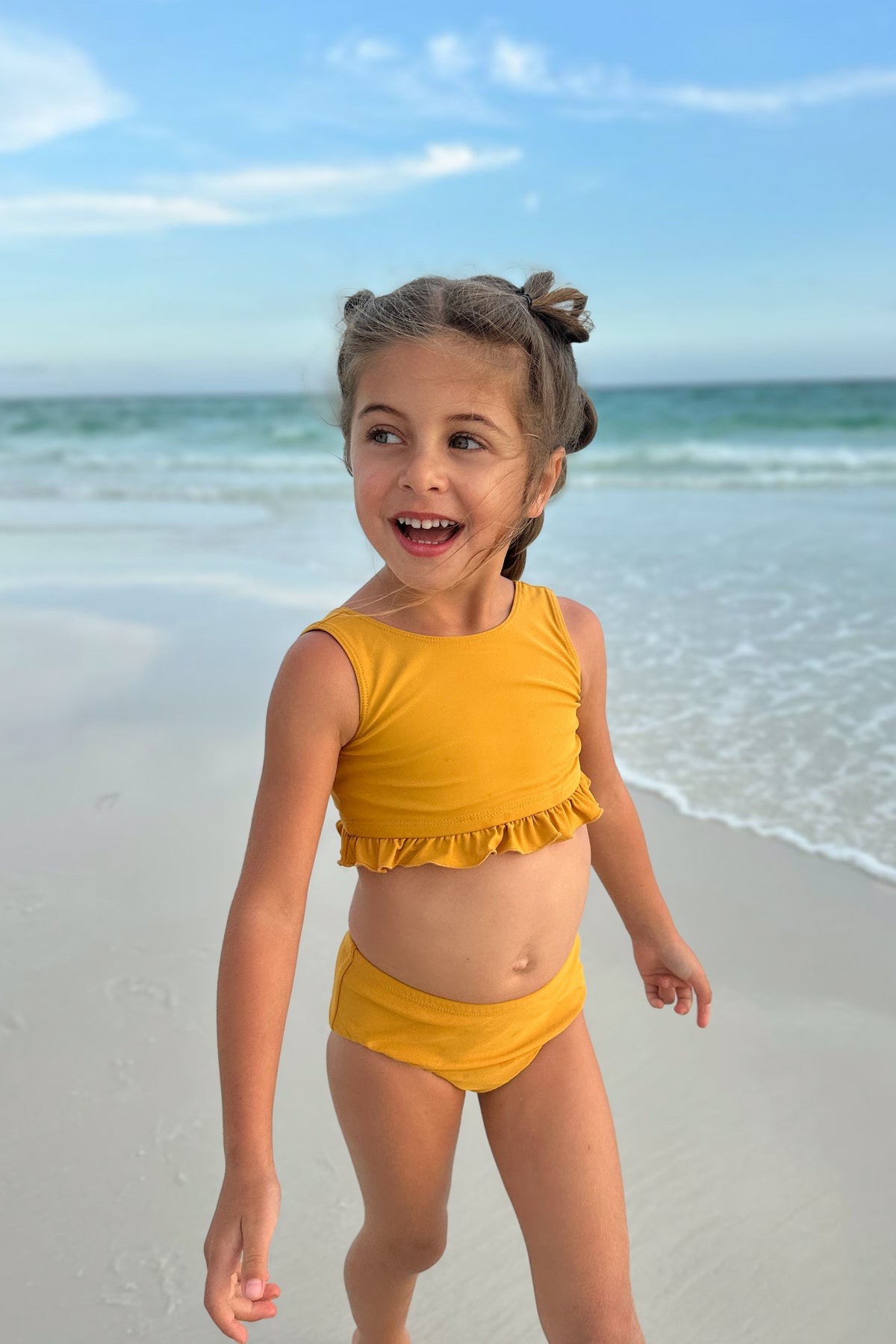 LB Girl's Swim Scoopback Set (gold) FINAL SALE