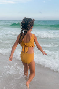 LB Girl's Swim Scoopback Set (gold) FINAL SALE