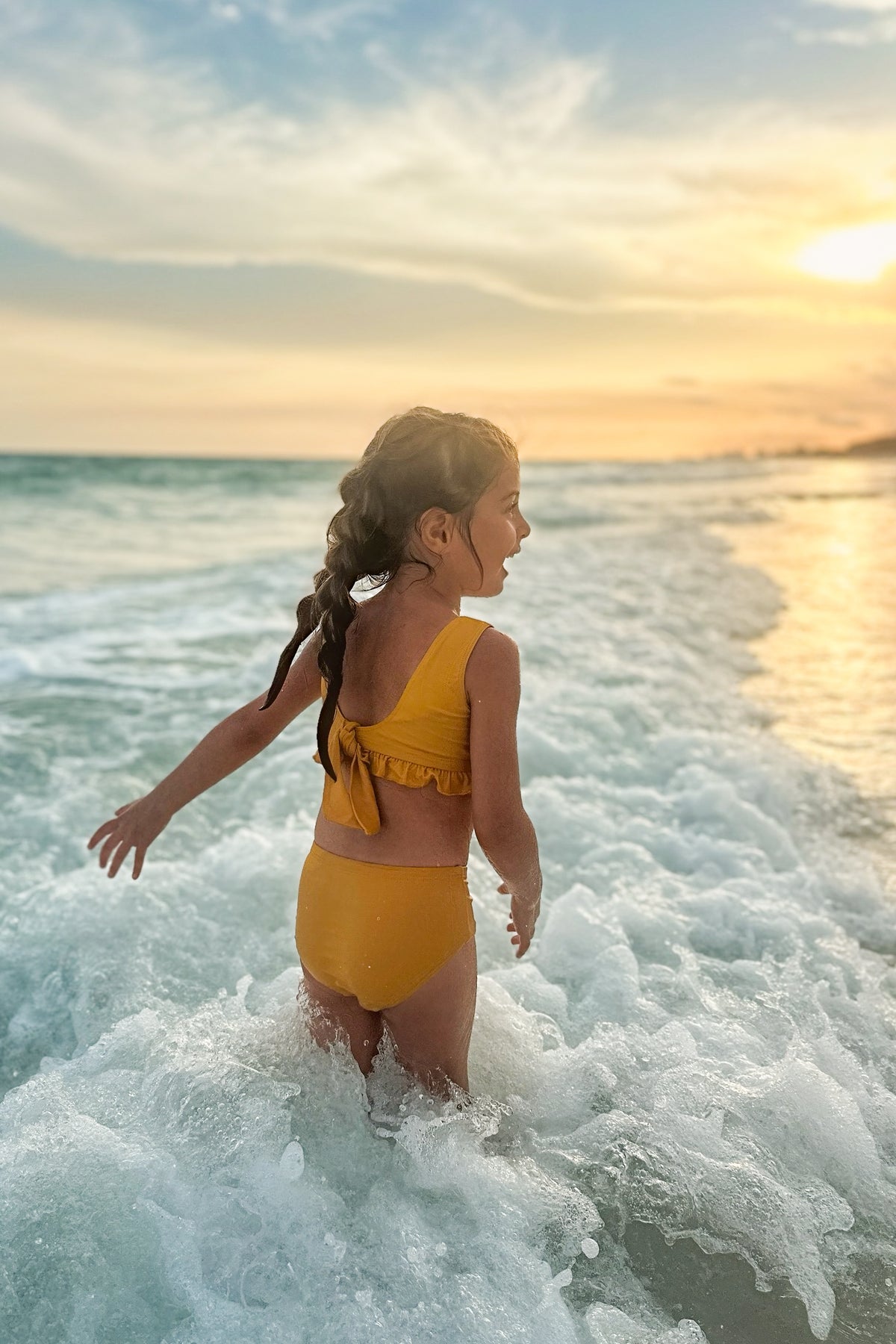 LB Girl's Swim Scoopback Set (gold) FINAL SALE