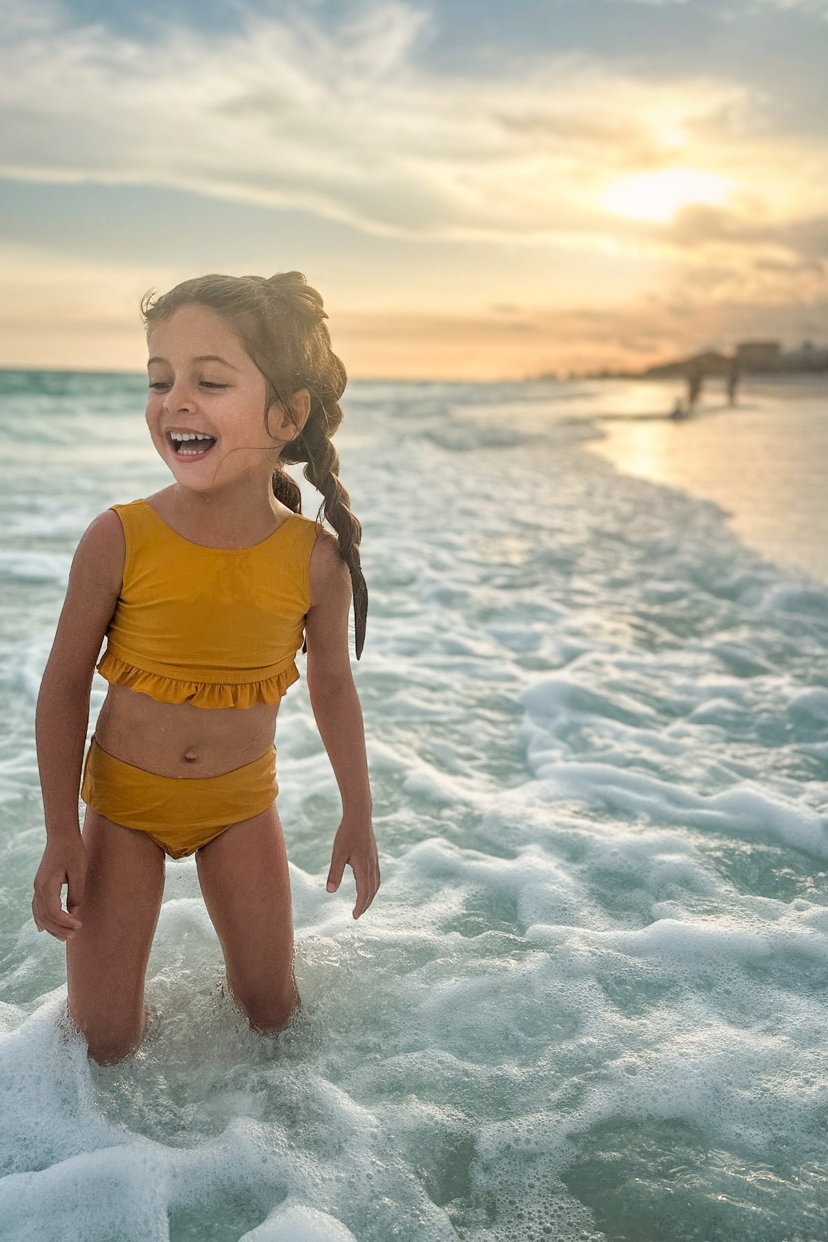 LB Girl's Swim Scoopback Set (gold) FINAL SALE