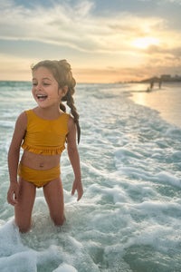 LB Girl's Swim Scoopback Set (gold) FINAL SALE