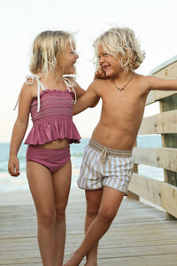 LB Boy's Swim Board Shorts (ash stripe)
