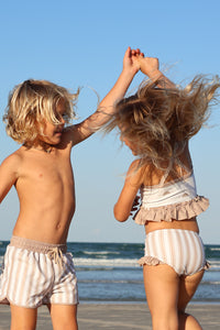 LB Boy's Swim Board Shorts (ash stripe)