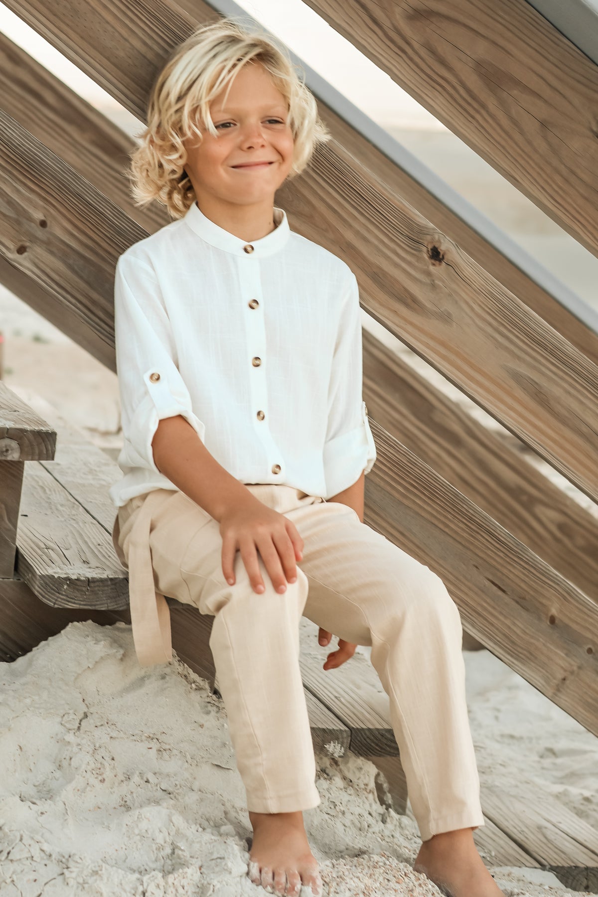 SS Boy's Bottoms Finn Pants (tan linen)