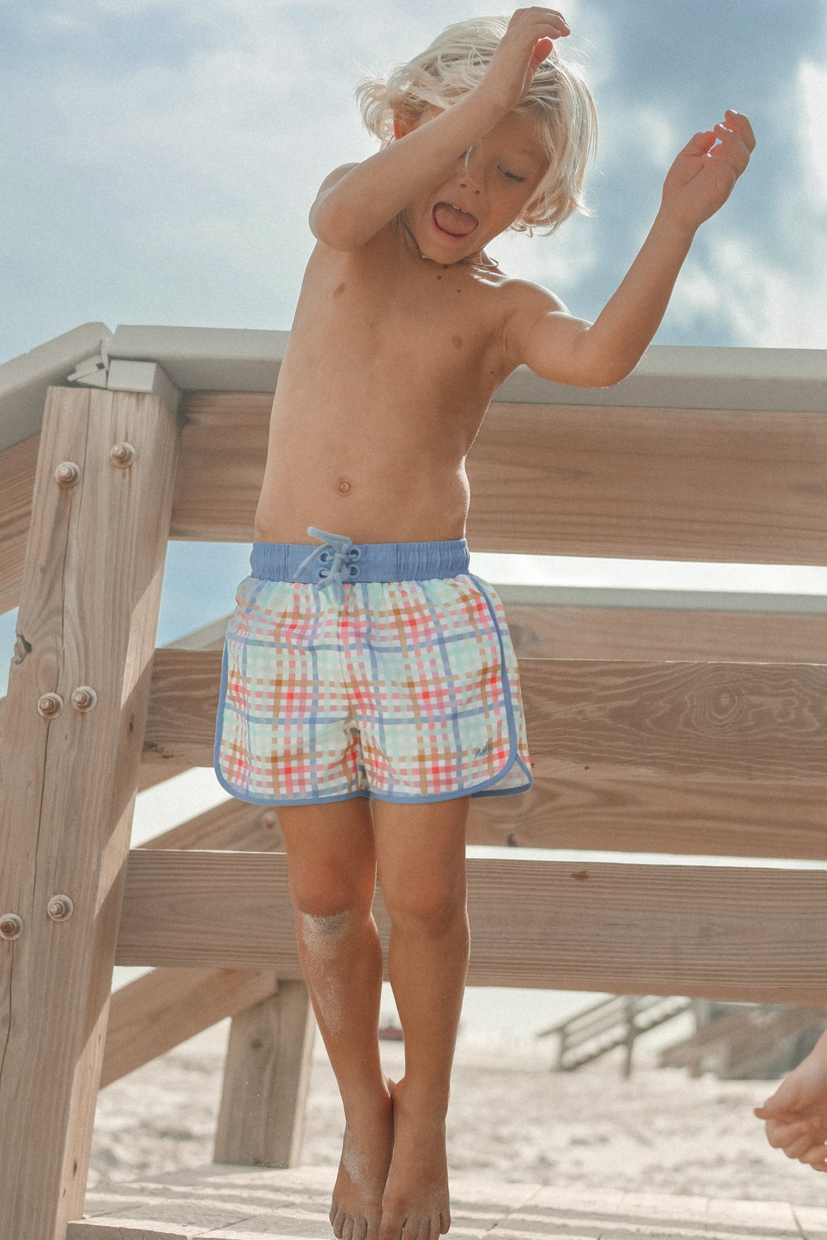 LB Boy's Swim Surf Shorts (plaid)