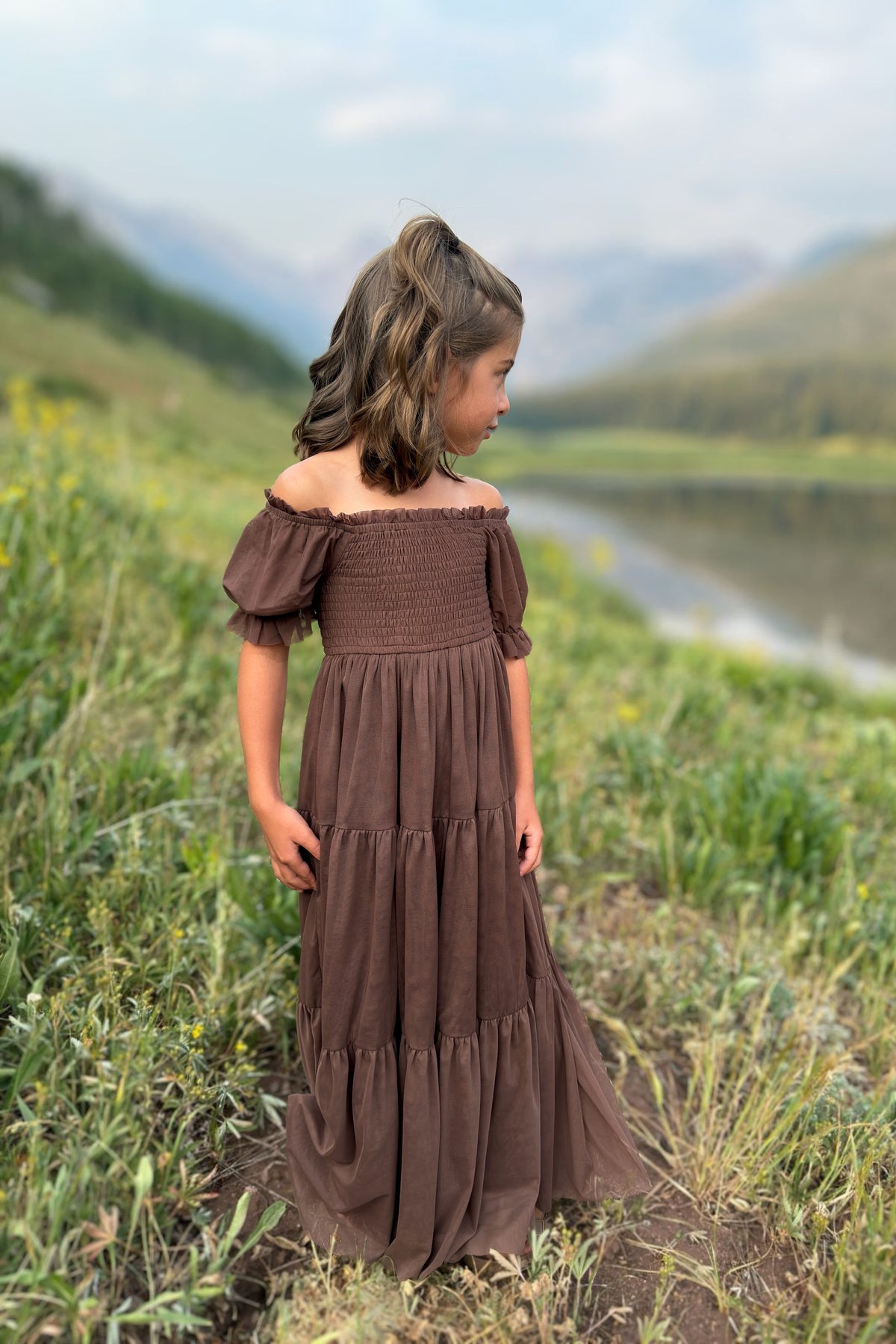 SS Girl's Dress Elle Midi (cocoa tulle)