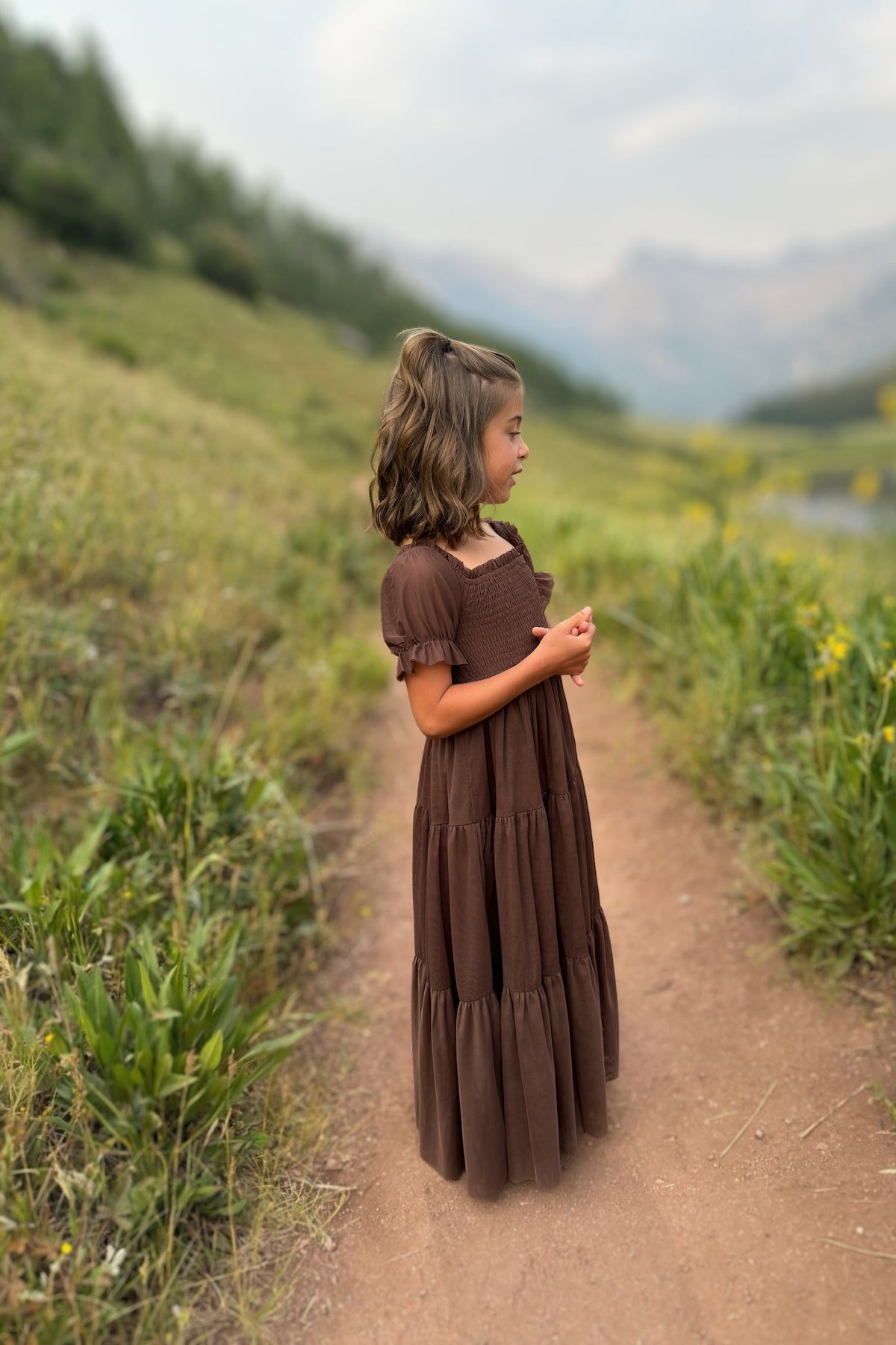 SS Girl's Dress Elle Midi (cocoa tulle)